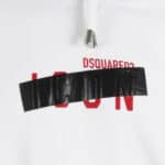 DSQUARED2 קפוצ’ון בצבע לבן דגם Icon Taped Hoodie