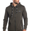 REPLAY ז'קט בצבע ירוק זית דגם M VELOUR ZIPPED HODDED JKT