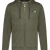 BALR. קפוצ'ון בצבע ירוק זית דגם Q-SERIES STRAIGHT ZIPPED HOODIE