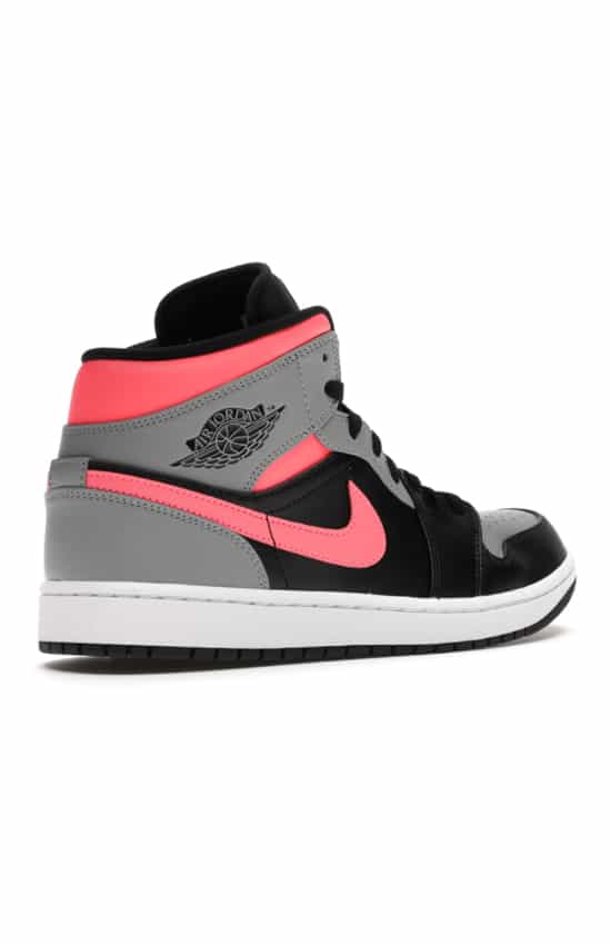 AIR JORDAN נעלי עור בצבע ורוד/אפור דגם Jordan 1 Mid Pink Shadow