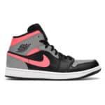AIR JORDAN נעלי עור בצבע ורוד/אפור דגם Jordan 1 Mid Pink Shadow