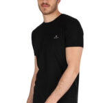 GANT טי שירט בצבע שחור דגם Slim Fit Mercerized