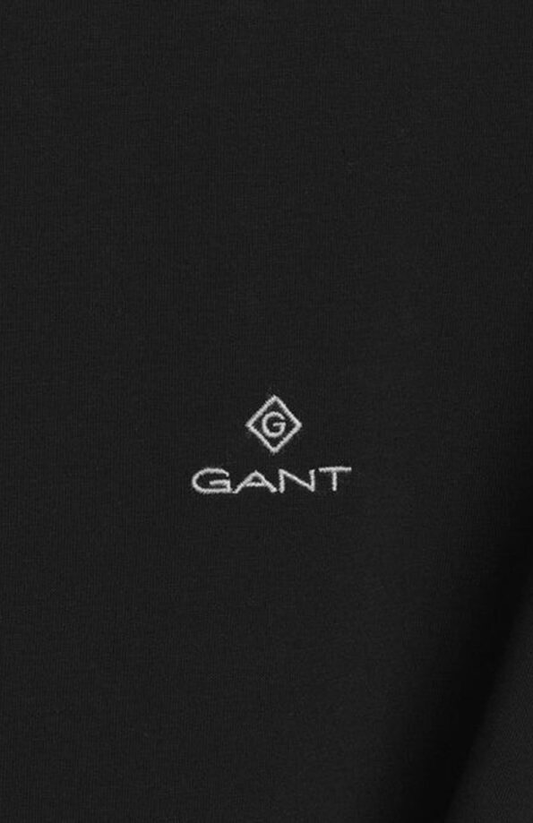 GANT טי שירט בצבע שחור דגם Slim Fit Mercerized