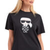 KARL LAGERFELD טי שירט בצבע שחור IKONIK KARL MONOGRAM
