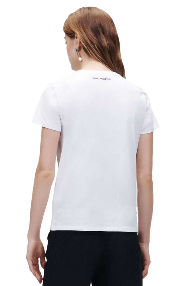 KARL LAGERFELD טי שירט בצבע לבן JELLY IKONIK KARL OUTLINE