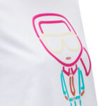 KARL LAGERFELD טי שירט בצבע לבן JELLY IKONIK KARL OUTLINE