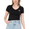 טי שירט שחורה SLIM V-NECK
