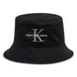 CALVIN KLEIN כובע צדדי בצבע שחור דגם Bucket Double Embroidery