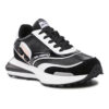 KARL LAGERFELD נעליי עור בצבע שחור/לבן דגם IKON LO RUNNER