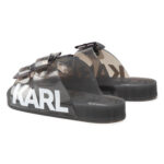 KARL LAGERFELD סנדלים בצבע שקוף/שחור דגם Double-Buckle Sandals