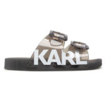 KARL LAGERFELD סנדלים בצבע שקוף/שחור דגם Double-Buckle Sandals