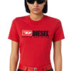 DIESEL טי שירט בצבע לבן דגם T-SLI-DIV