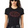 DIESEL חולצה בצבע שחור דגם T-SLI-BIGOVAL