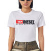 DIESEL טי שירט בצבע לבן דגם T-SLI-DIV