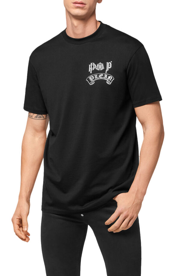 PHILIPP PLEIN טי שירט שחורה GOTHIC PLEIN