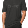 טי שירט שחור/אפור CELINE EMBROIDERY