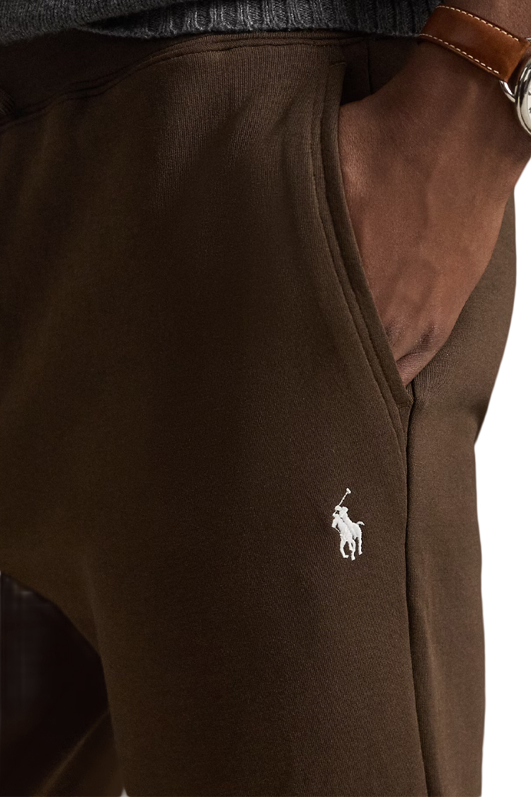 מכנס טרנינג פולו ראלף לורן polo ralph lauren חום דגם Double-Knit Jogging Bottoms תשלובת כותנה רקמה שרוול