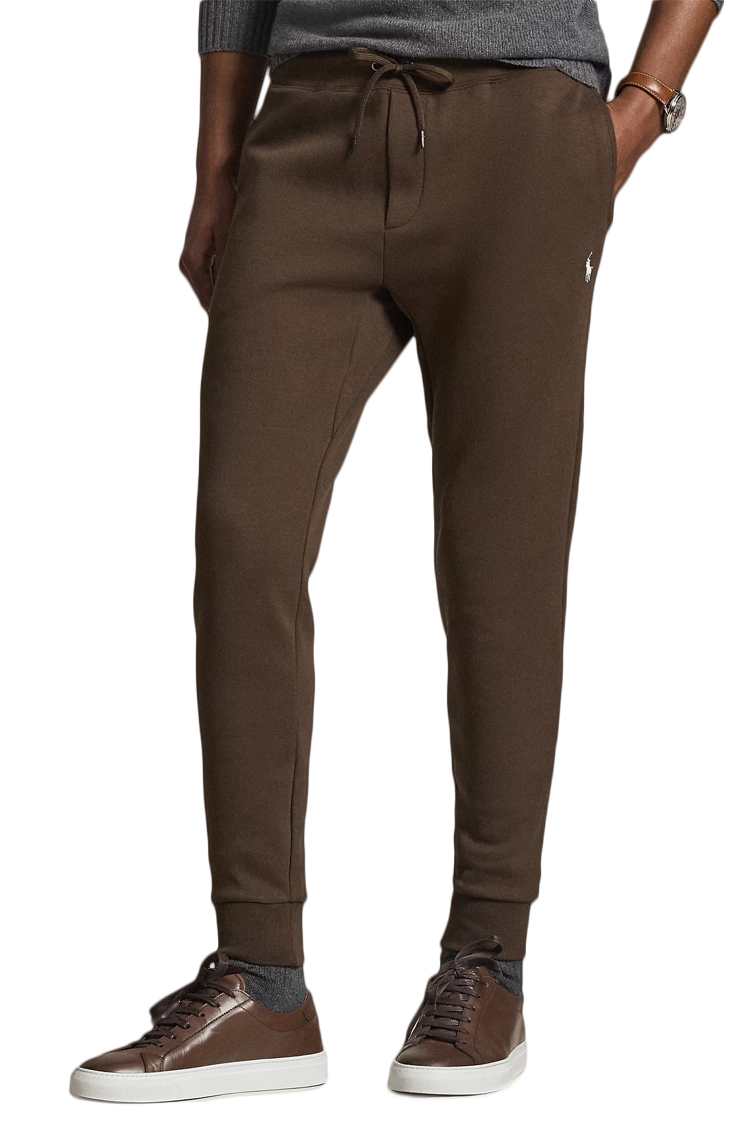 מכנס טרנינג פולו ראלף לורן polo ralph lauren חום דגם Double-Knit Jogging Bottoms תשלובת כותנה רקמה שרוול