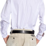 חולצה מכופתרת לבנה Collar Logo