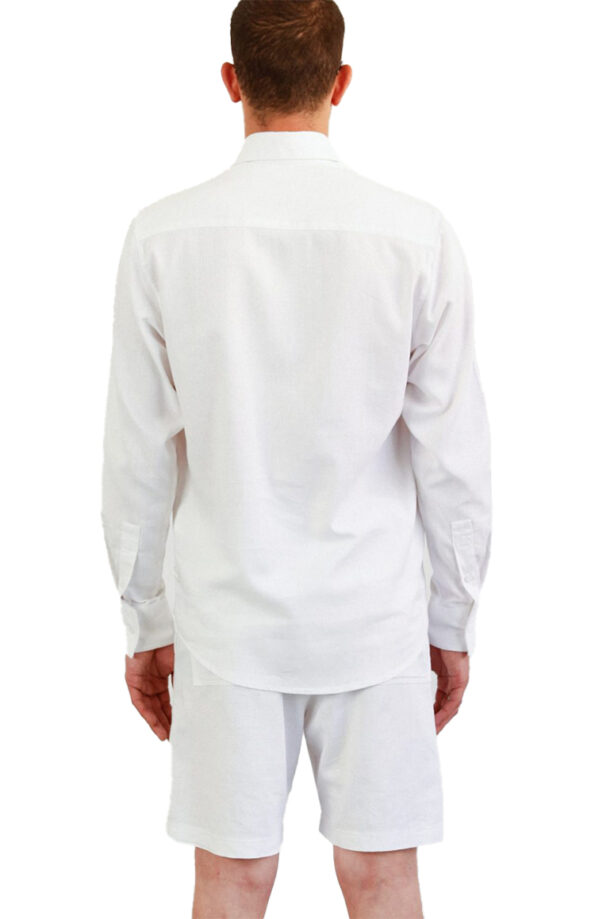 מכופתרת פשתן לבנה CLASSIC LINEN