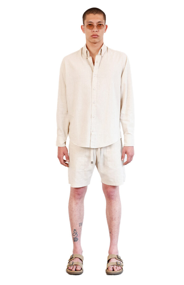 מכופתרת פשתן בז’ CLASSIC LINEN