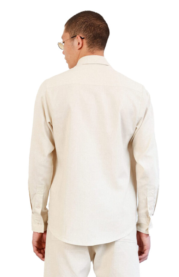 מכופתרת פשתן בז’ CLASSIC LINEN