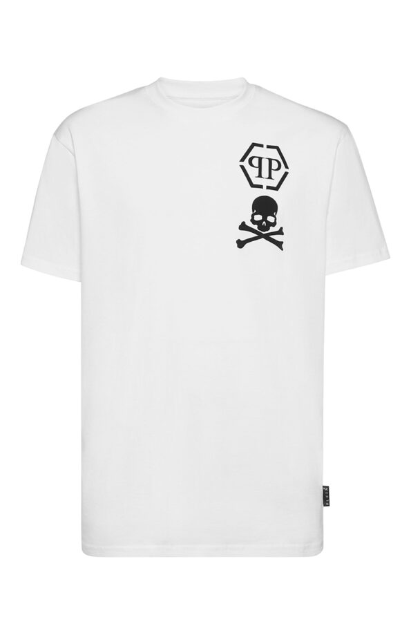 טי שירט לבנה SKULL BONES