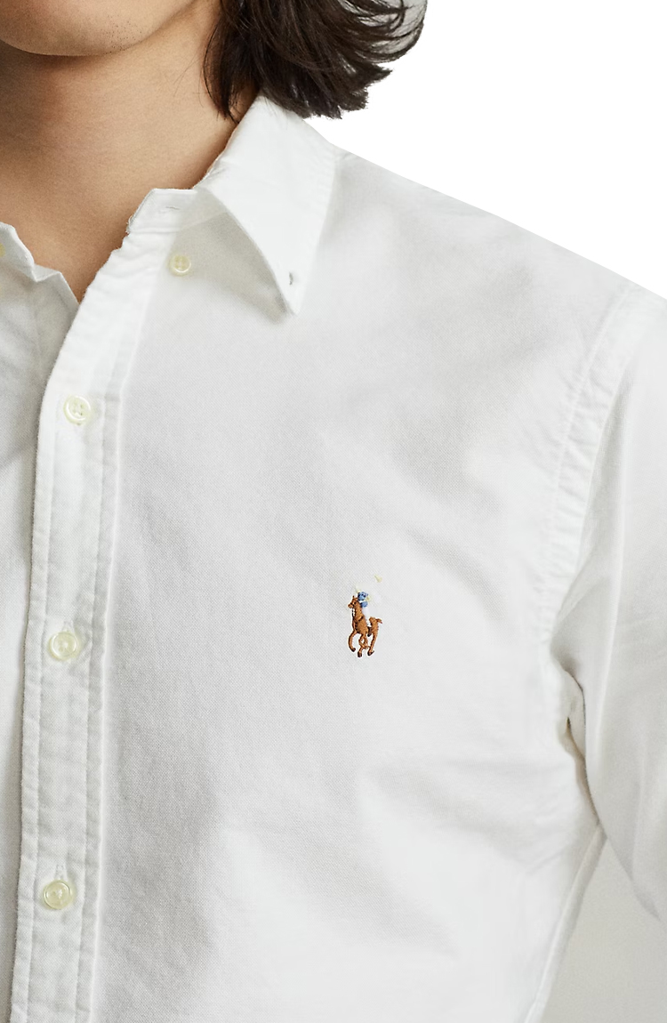 חולצה מכופתרת לבנה Slim Fit Oxford