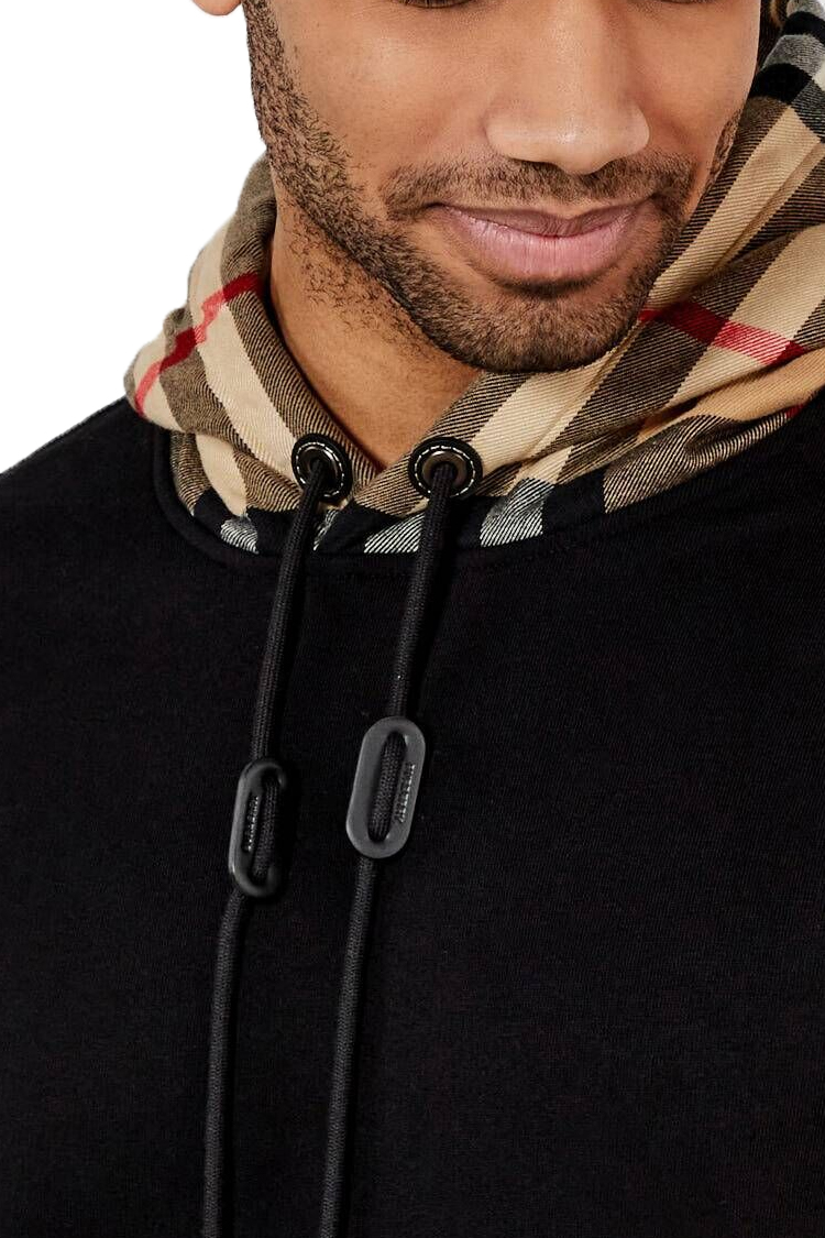 קפוצ'ון ברברי burberry שחור משובץ דגם Samuel Check כותנה אבזמים ממותגים