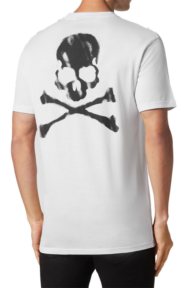 טי שירט לבנה BACK SKULL