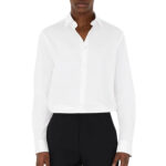 חולצה מכופתרת White stretch poplin