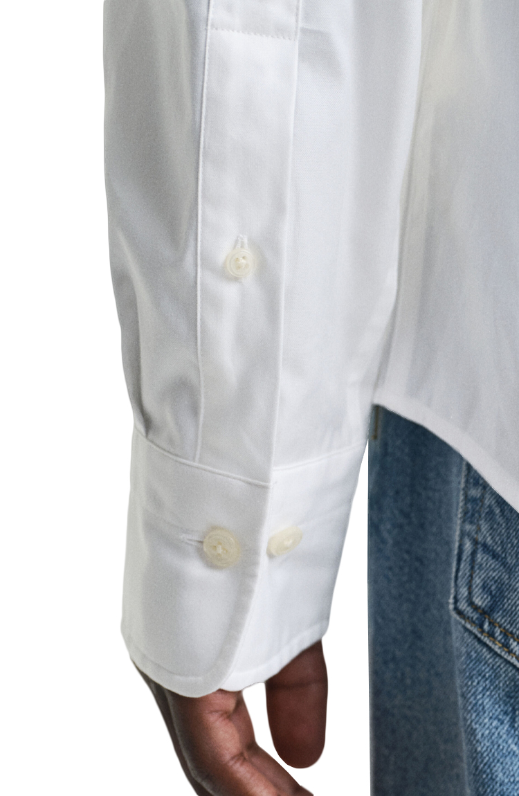 חולצה מכופתרת לבנה Slim Fit Pinpoint Oxford