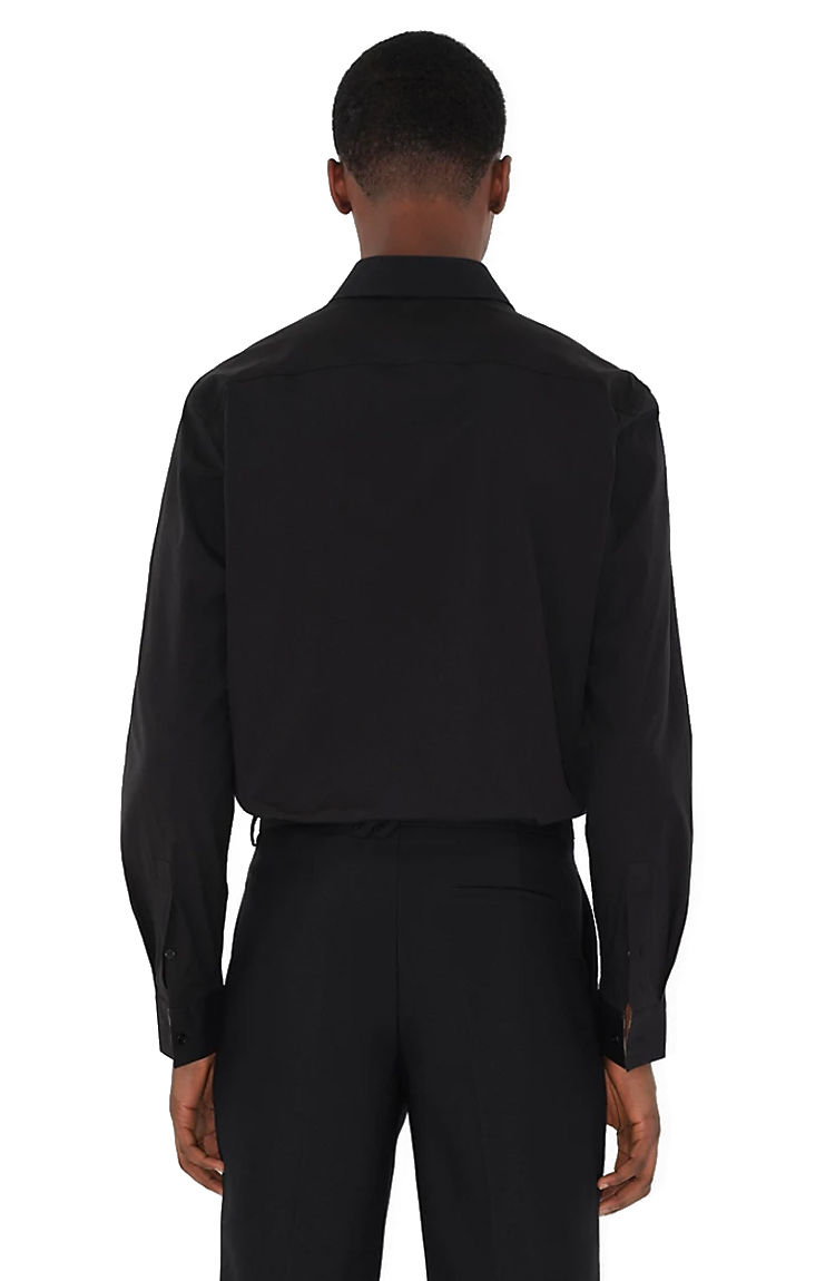 חולצה מכופתרת שחורה Stretch Cotton