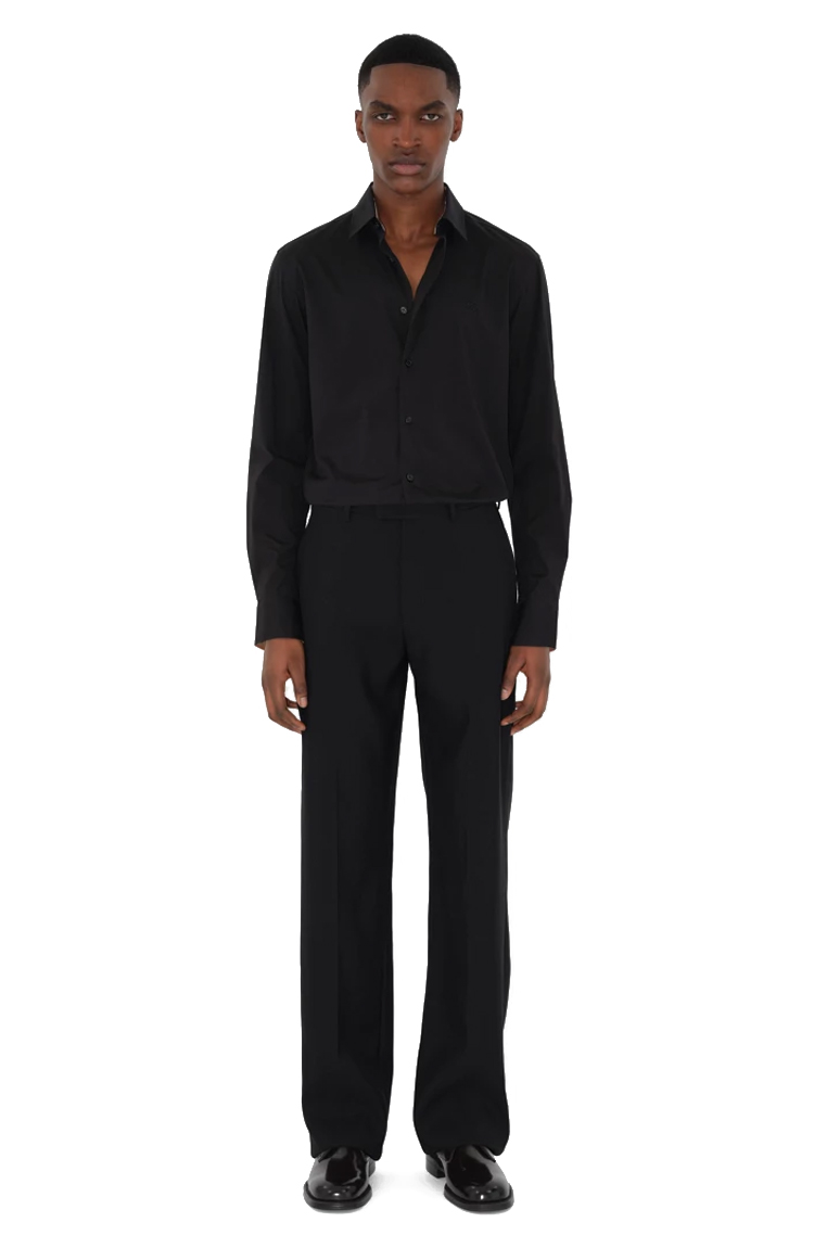 חולצה מכופתרת שחורה Stretch Cotton