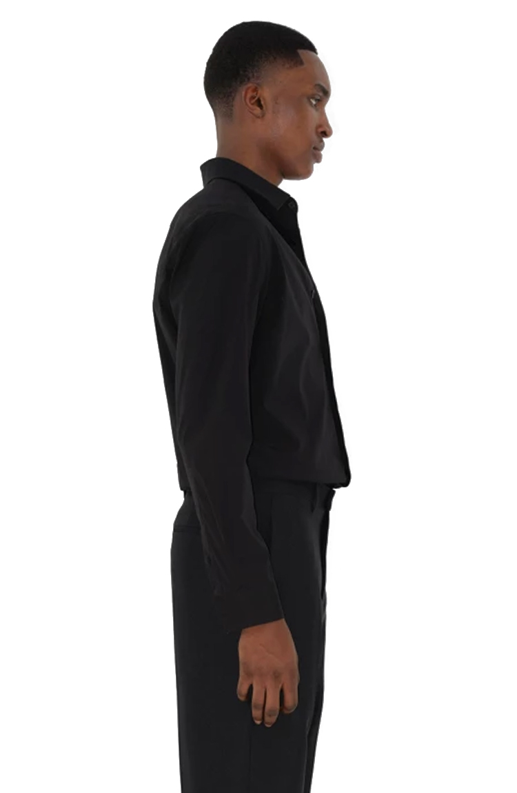 חולצה מכופתרת שחורה Stretch Cotton