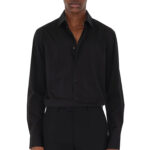 חולצה מכופתרת שחורה Stretch Cotton