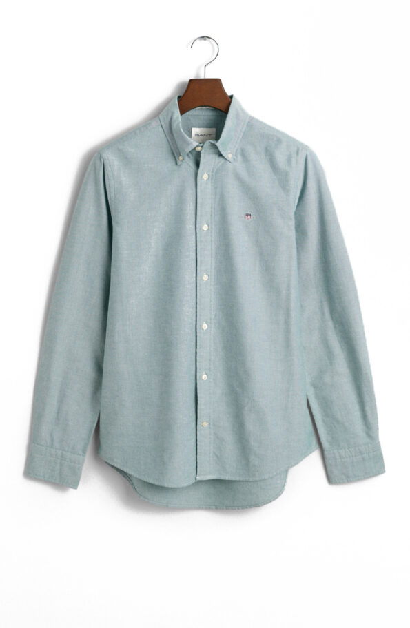 חולצה מכופתרת ירוקה Slim Fit Oxford