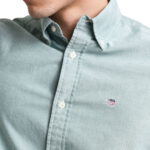 חולצה מכופתרת ירוקה Slim Fit Oxford