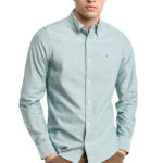 חולצה מכופתרת ירוקה Slim Fit Oxford