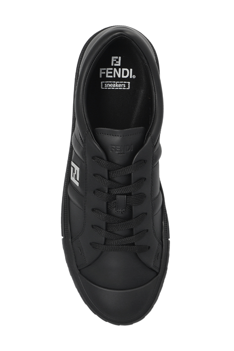 סניקרס עור שחורות פנדי FENDI עיצוב פאנלים סוליית גומי יוקרתית