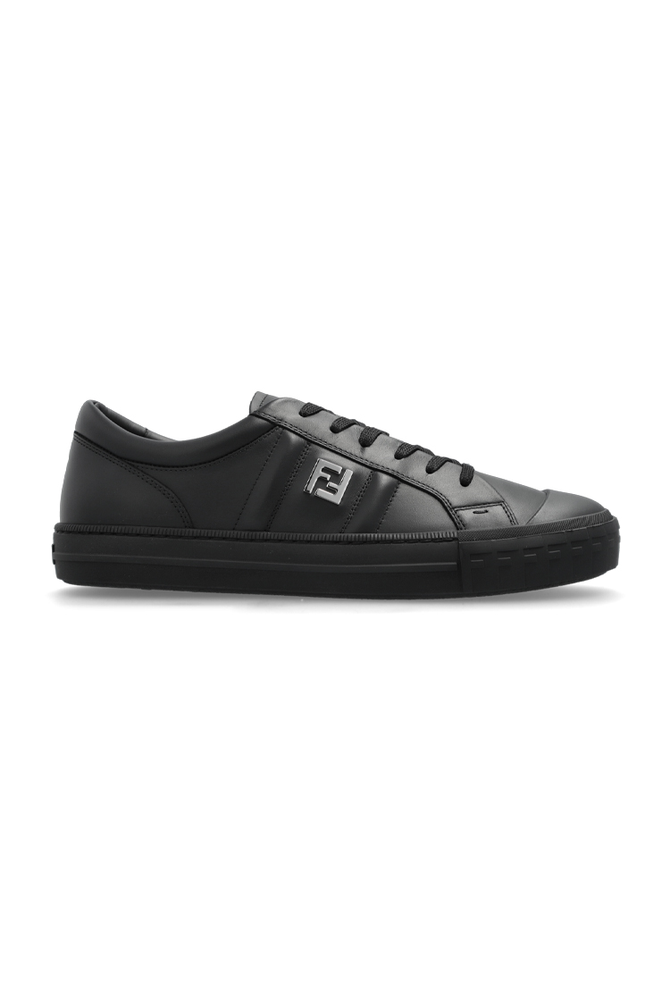 סניקרס עור שחורות פנדי FENDI עיצוב פאנלים סוליית גומי יוקרתית