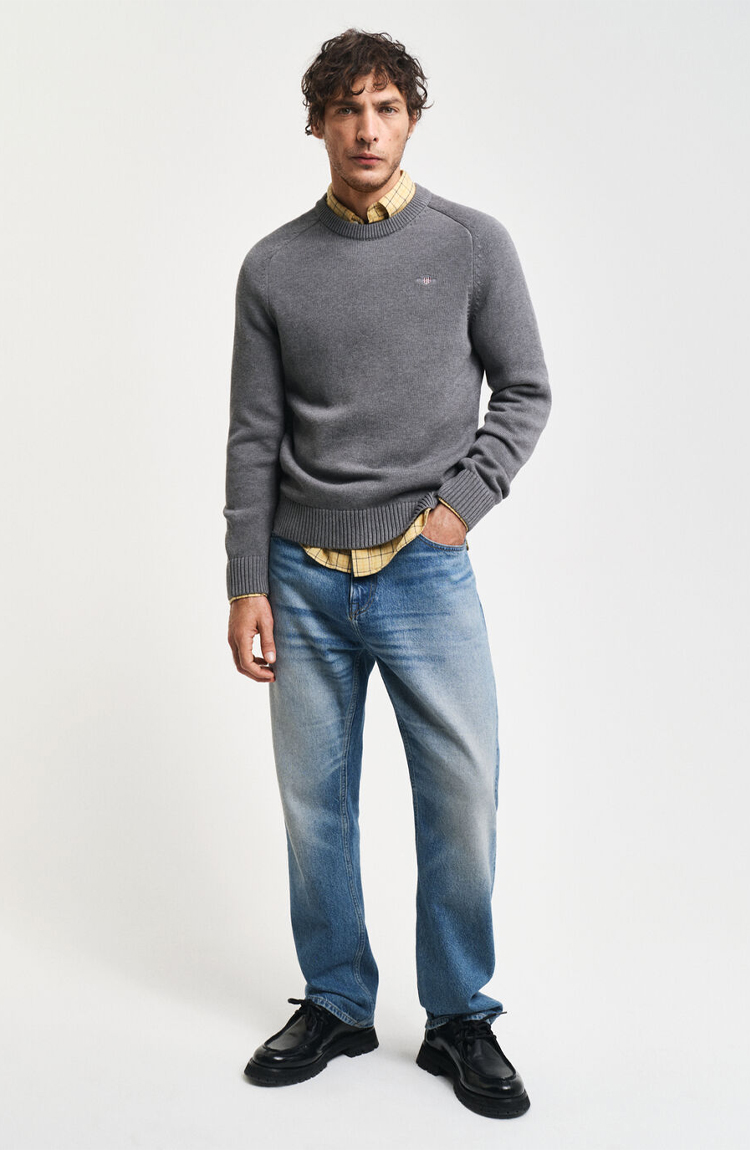 סריג אפור Casual Cotton