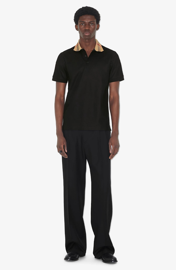 חולצת פולו שחורה Cody cotton polo