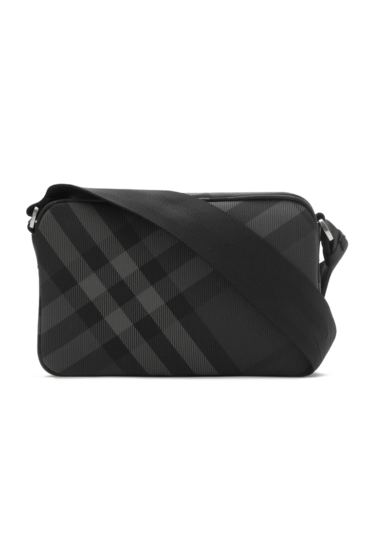 תיק צד שחור/אפור Grid Crossbody