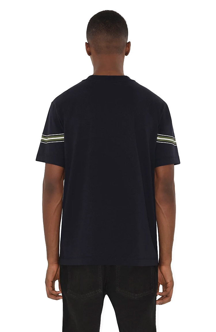 טי שירט כחול כהה Striped Cotton