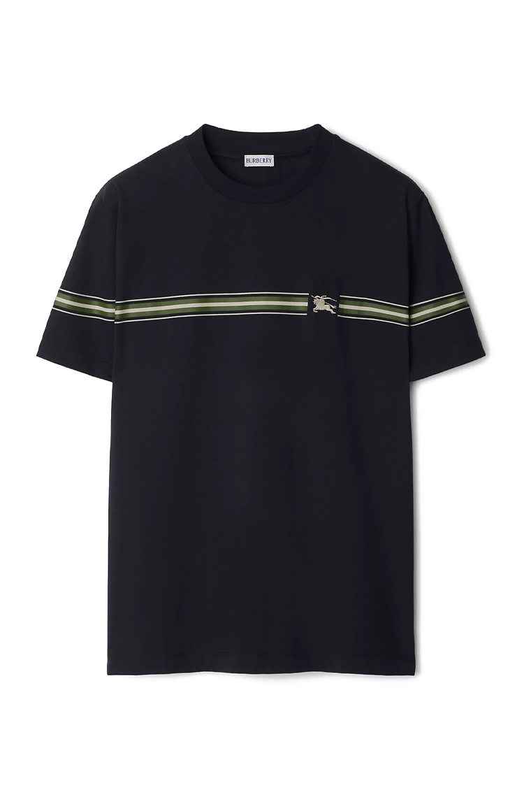 טי שירט כחול כהה Striped Cotton