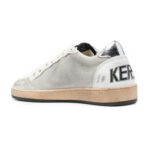 נעלי סניקרס עור גולדן גוס GOLDEN GOOSE גברים נשים לבן אפור גזרה נמוכה כוכב דגם Ball-Star סוליית גומי