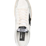 נעלי סניקרס עור גולדן גוס GOLDEN GOOSE גברים נשים לבן אפור גזרה נמוכה כוכב דגם Ball-Star סוליית גומי