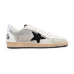 נעלי סניקרס עור גולדן גוס GOLDEN GOOSE גברים נשים לבן אפור גזרה נמוכה כוכב דגם Ball-Star סוליית גומי