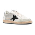 נעלי סניקרס עור גולדן גוס GOLDEN GOOSE גברים נשים לבן אפור גזרה נמוכה כוכב דגם Ball-Star סוליית גומי